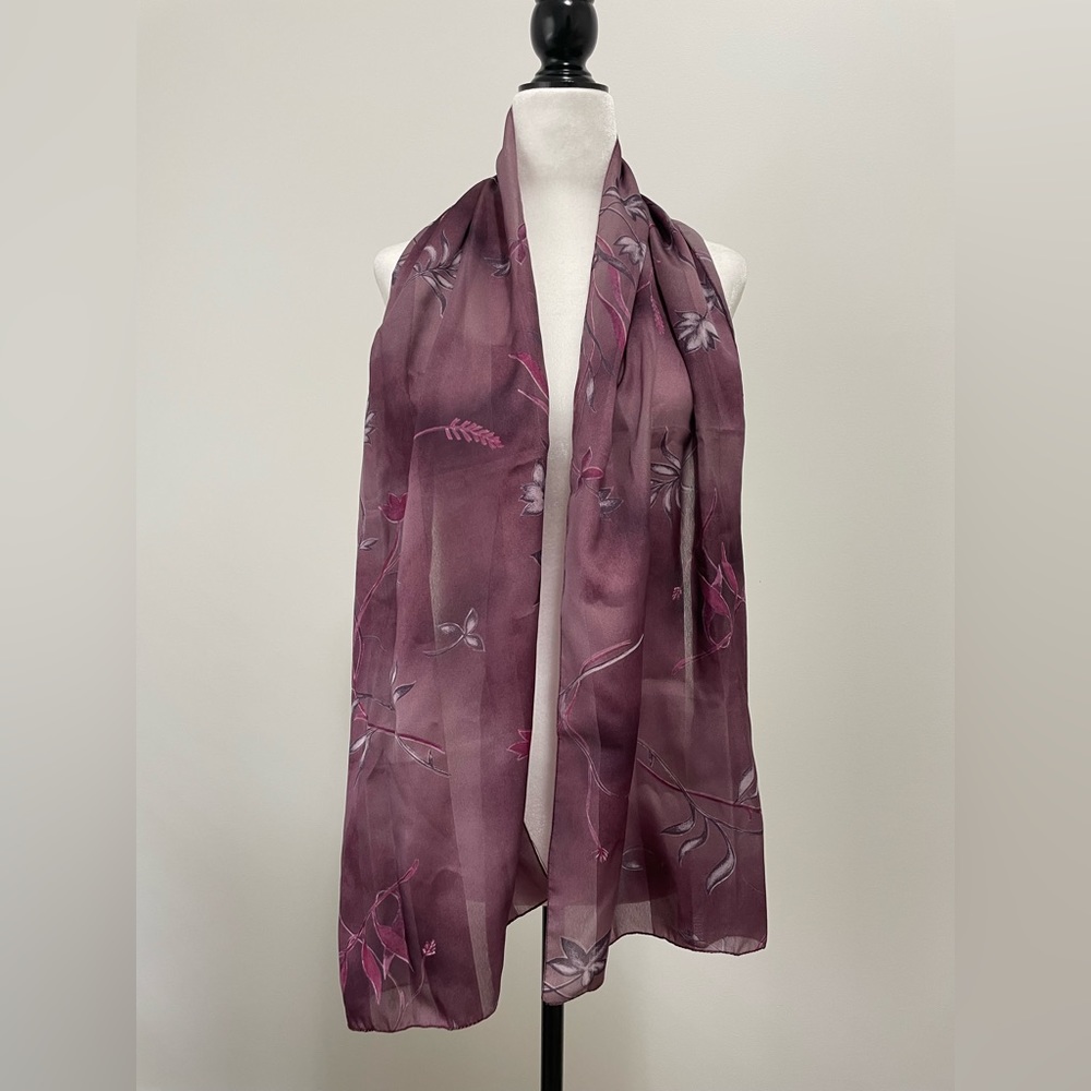 Purple Floral Scarf